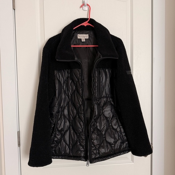 Koolaburra By UGG Mixed Media Fleece Quilted Jacket Black Jacket Fleece Size XL - Picture 8 of 11